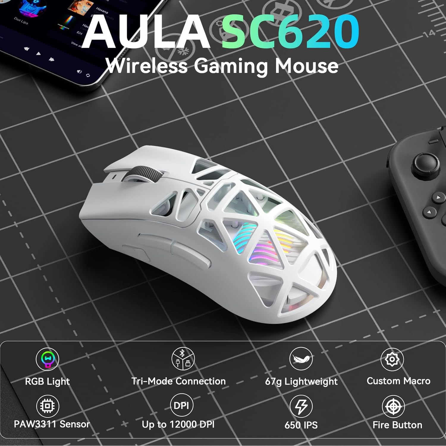 AULA SC620 Mouse Gaming Baru B - Esports Gaming Mouse Weight Adjustable ulasan dan harga