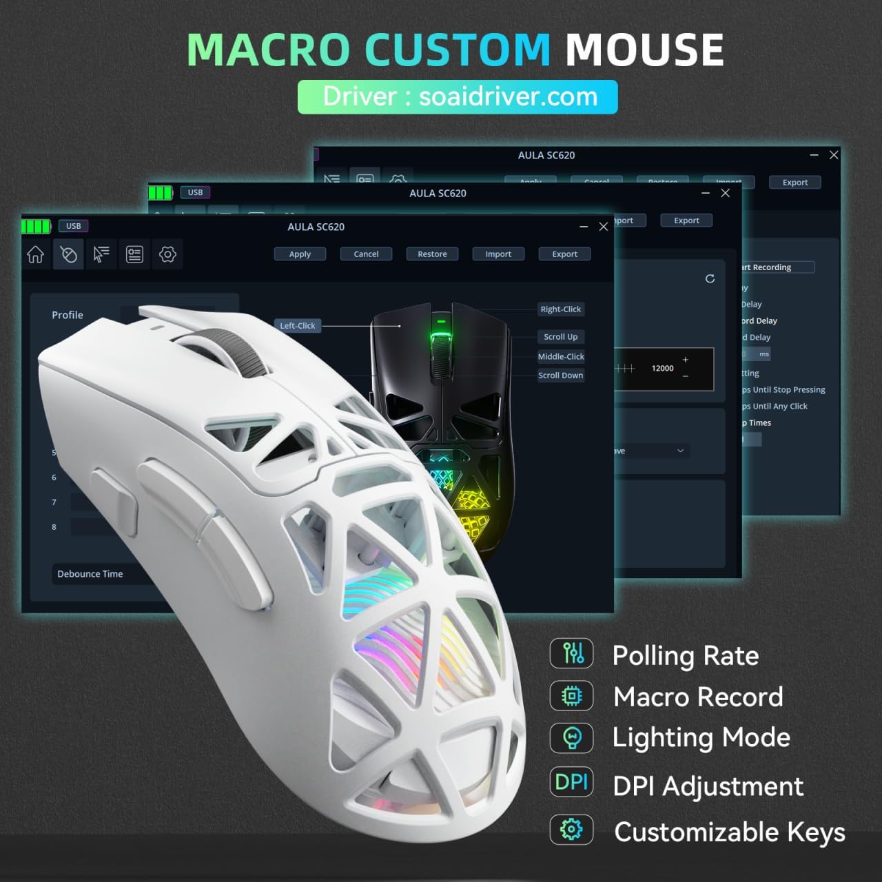 AULA SC620 Mouse Gaming Baru B - Esports Gaming Mouse Weight Adjustable ulasan dan harga
